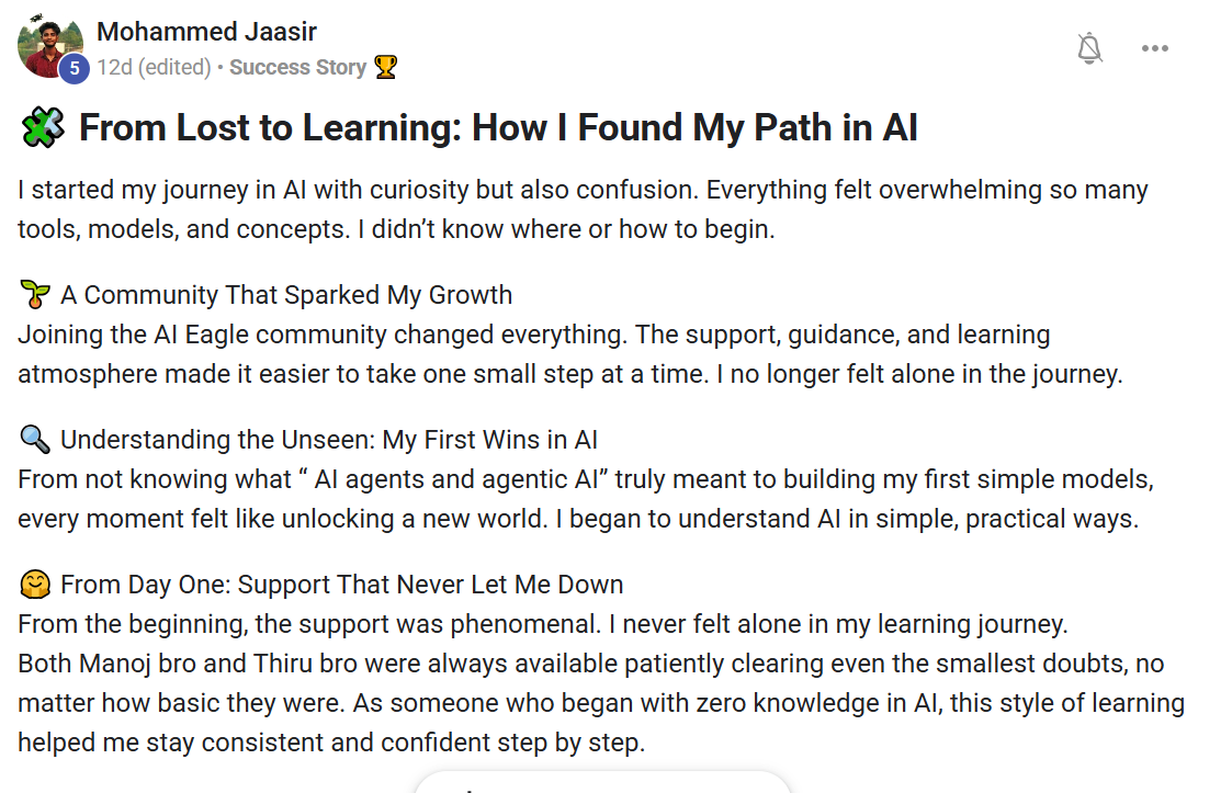 Mohammed Jaasir - From Lost to Learning: How I Found My Path in AI